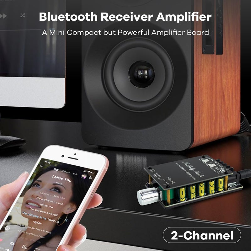 Hosyond 200W Bluetooth 5.0 Amplifier Board TPA3116D2 100W+100W Stereo Dual Channel Mini Amp Board Audio Receiver for Home DIY Speakers - Image 4